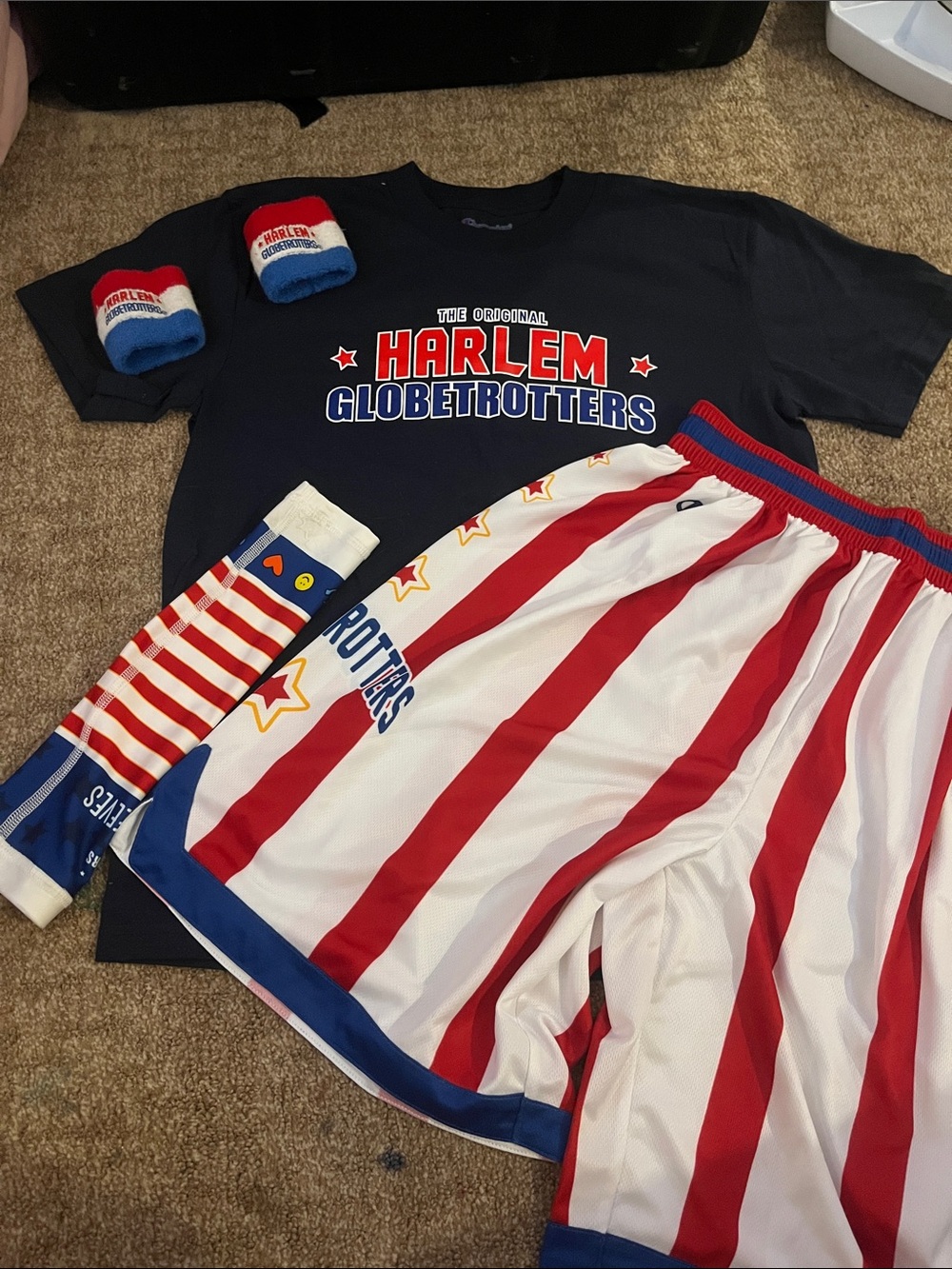 Champion Harlem Globetrotters Kids Red White Blue Shorts & Tee Set